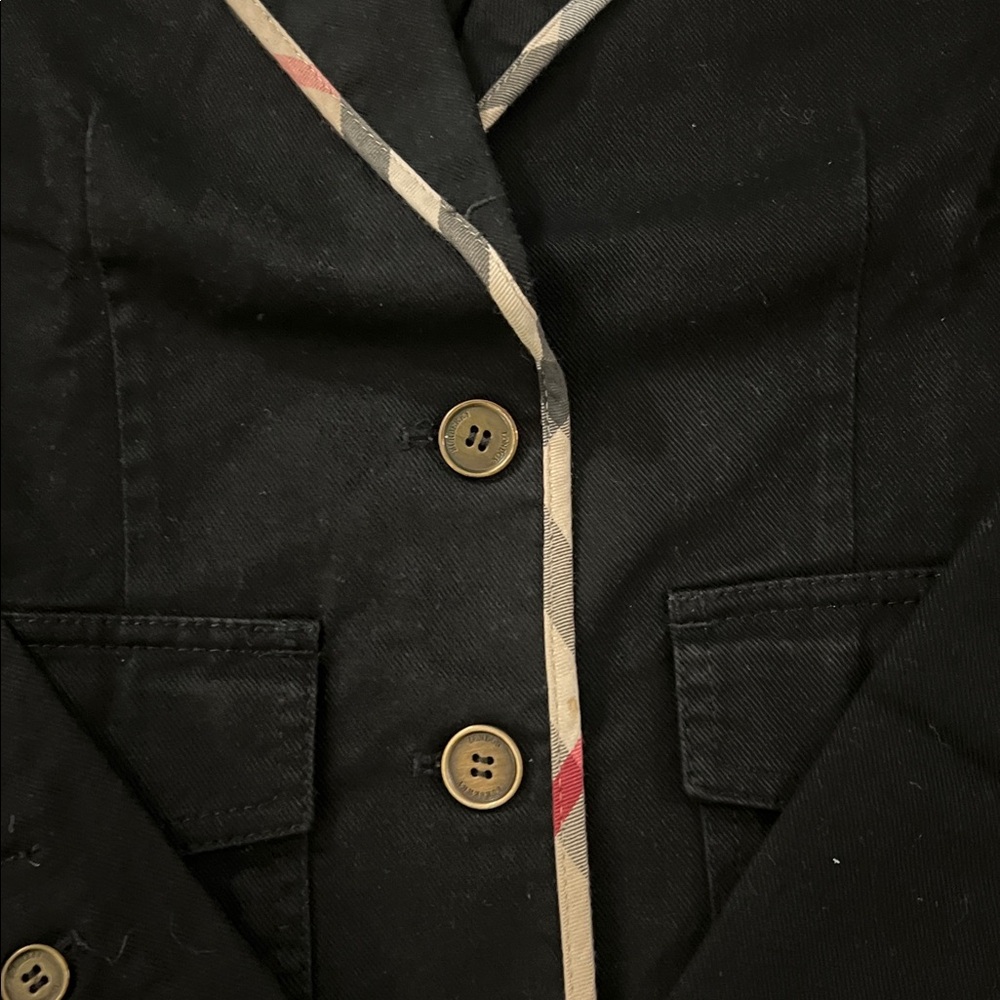 Burberry Black Blazer with Cream Piping - Picture 6 of 13